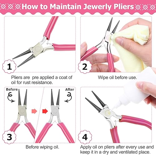 Miniatura 2 de Cridoz Kit de suministros para hacer joyas herramientas, alicates, alambre de cuentas, cuentas y abalorios, para hacer collares, aretes y pulseras y