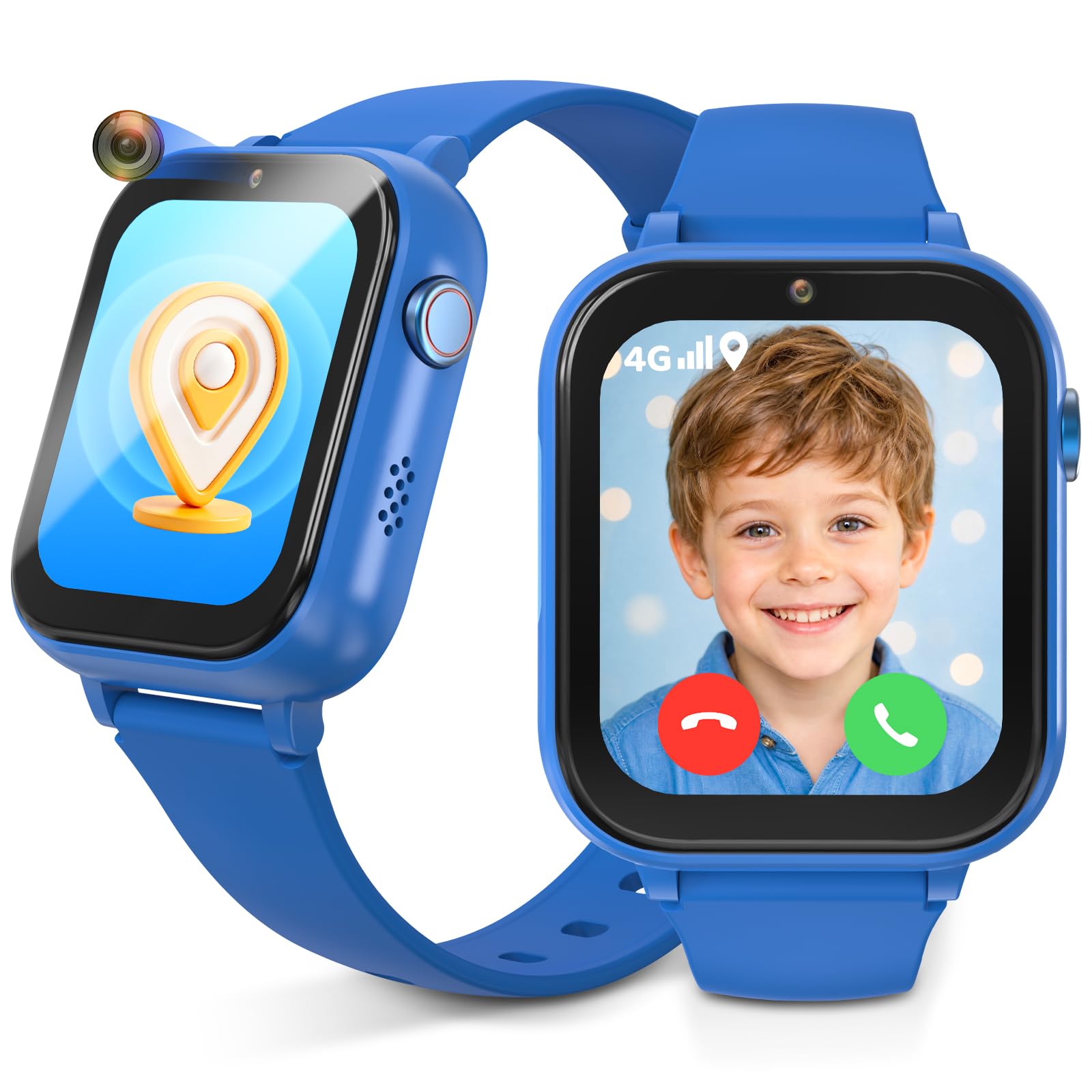 CHAKEYAKE Smartwatch per Bambini, 4G Chiamate Vocali e Video con GPS, IP67, funzione SOS, Monitoraggio del Sonno, Sveglia, Modalità Scuola, Schermo Touch HD da 1,83" Regalo per Bambini 4-12 Anni, Blu