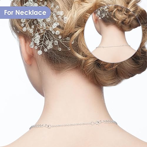 Miniatura 6 de Extensores de collares, extensores de cadena de acero inoxidable de plata dorada con cierre redondo, chapado en latón macizo duradero, cadenas de