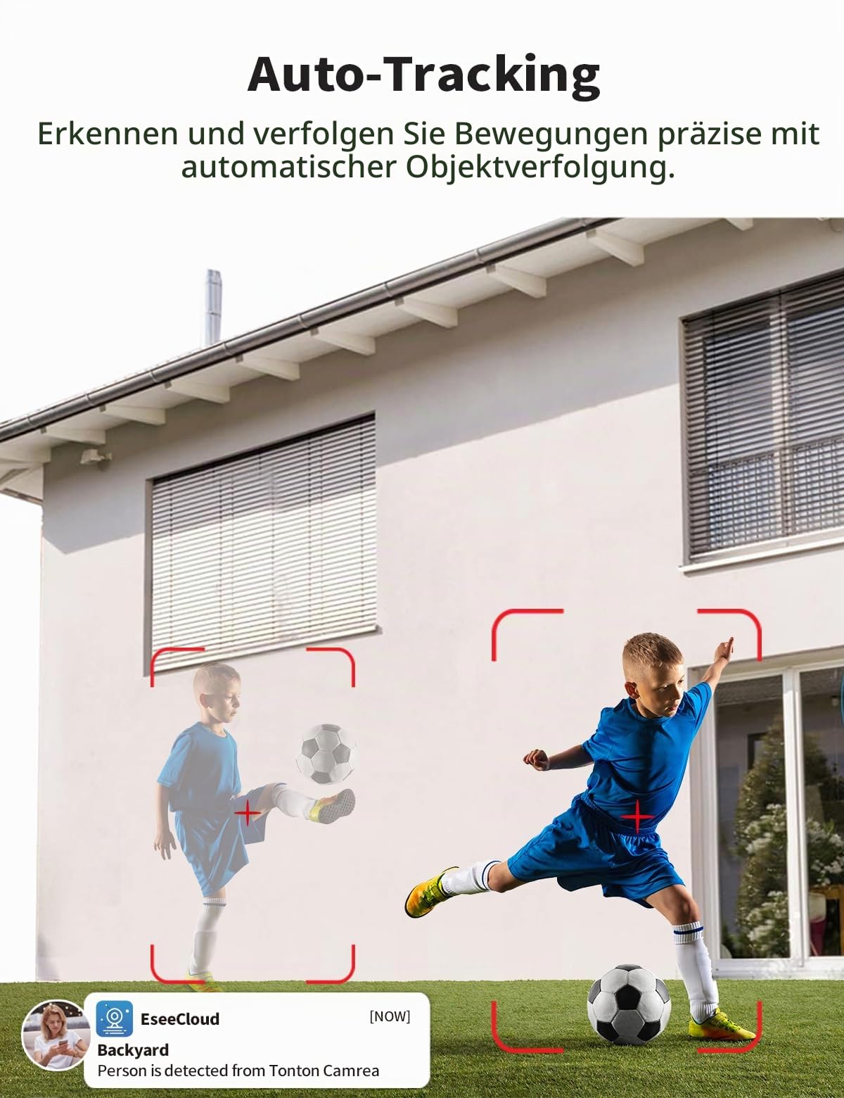 TONTON PTZ Überwachungskamera Aussen WLAN, 1080P IP Kamera Outdoor mit AI Mensch Bewegungsmelder, IP66 Wasserdicht, Automatische Verfolgung, 30M Farbe Nachtsicht, Zwei-Wege-Audio, Multi-User-Sharing