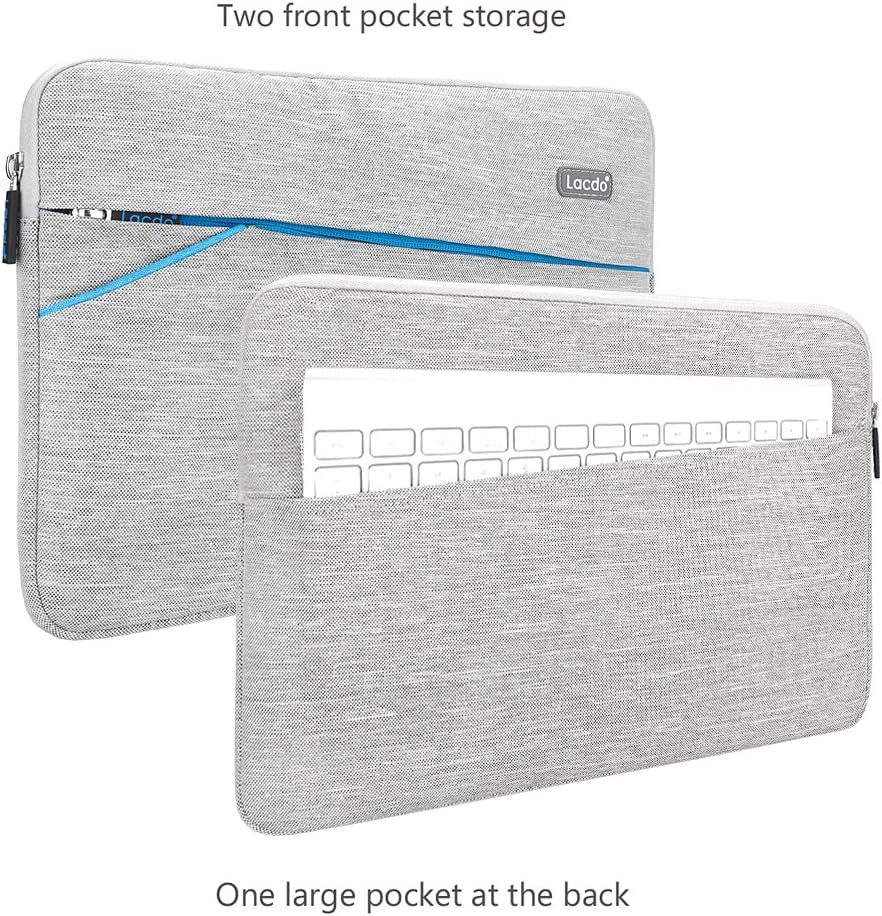 Lacdo Laptop Sleeve Case Computer Bag for 14 inch New MacBook Pro A2442 M1 / Old 13 inch MacBook Air Pro 2010-2017/13.5 inch Surface Book 3 2 / Asus Zenbook, HP Dell Acer Lenovo Chrombook, Gray