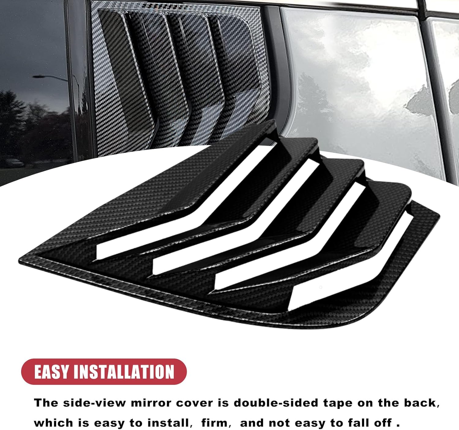 Sporacingrts Carbon Fiber Style Side Window Louvers Scoop Cover Sunshade Cover Compatible with 2018 2019 2020 2021 2022 Kia Stinger