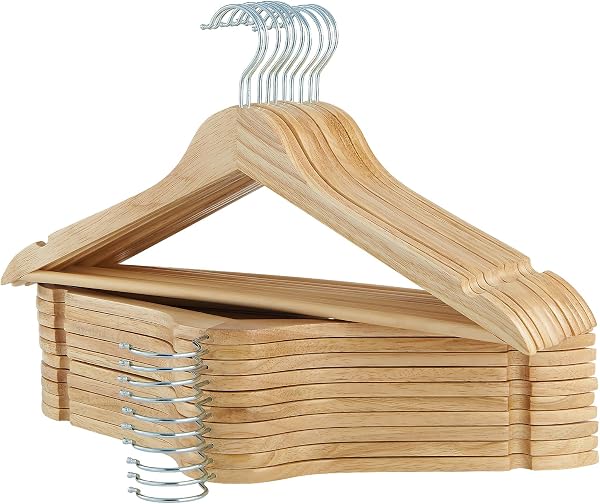 ELONG HOME Wooden Hangers 20 Pack Smooth Finish Heavy Duty