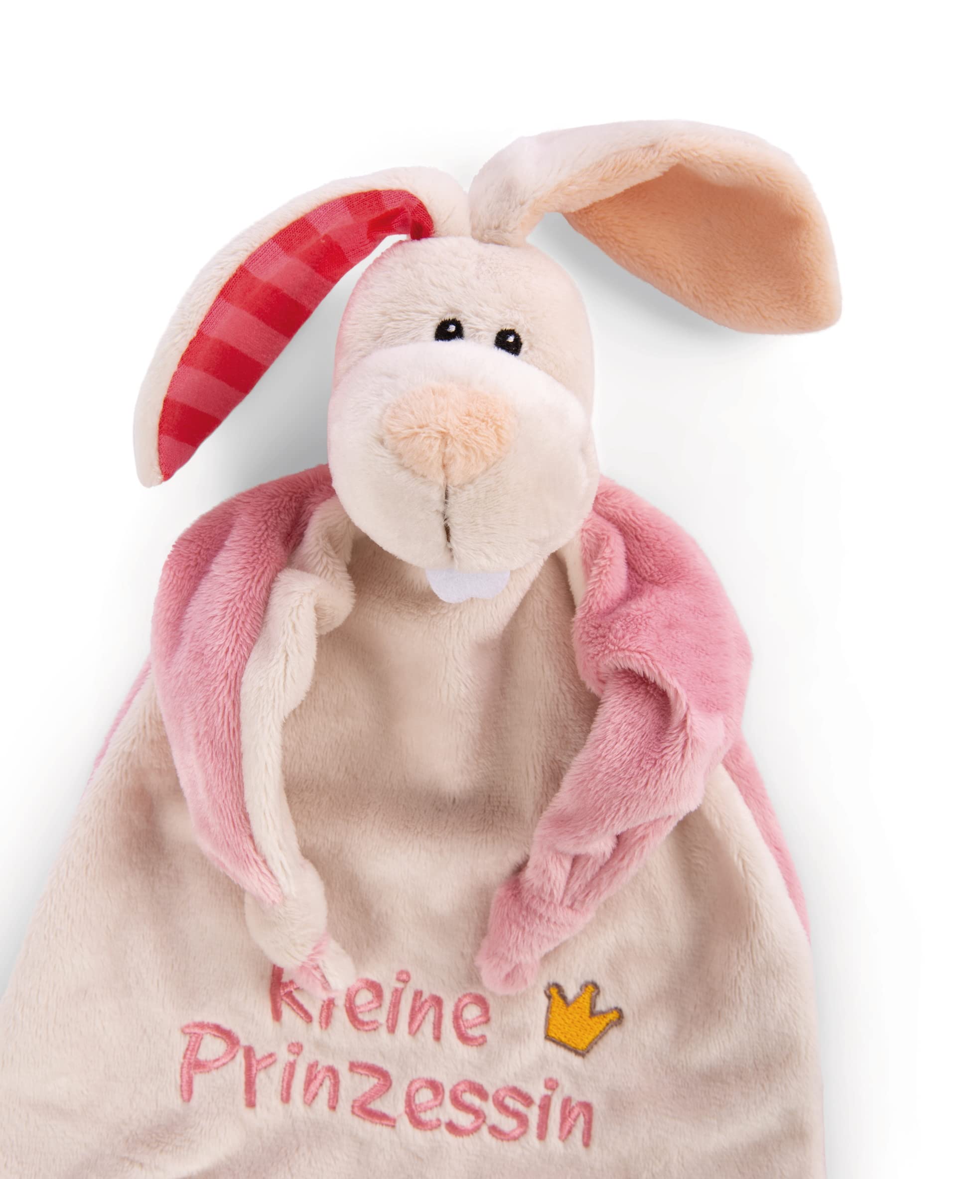 NICI Chusta do przytulania zając "Mała księżniczka" 25 x 25 cm – chusta do przytulania z zająca od 0+ miesięcy – przytulanka dla niemowląt i małych dzieci – przytulanka dla niemowląt i małych dzieci –
