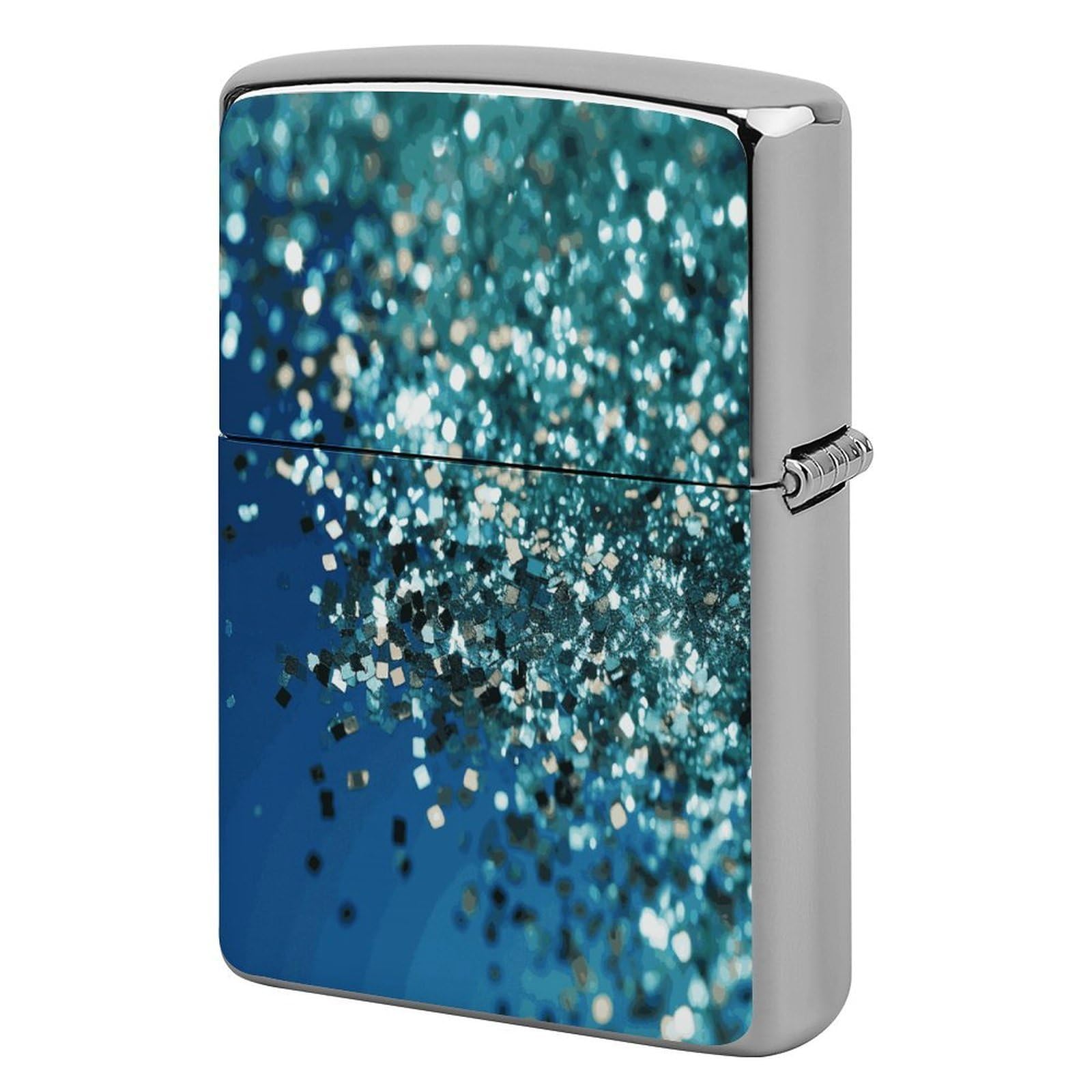 Fekiloot Style Glittered Blue Background Lighter Case Cover Lighter Holder