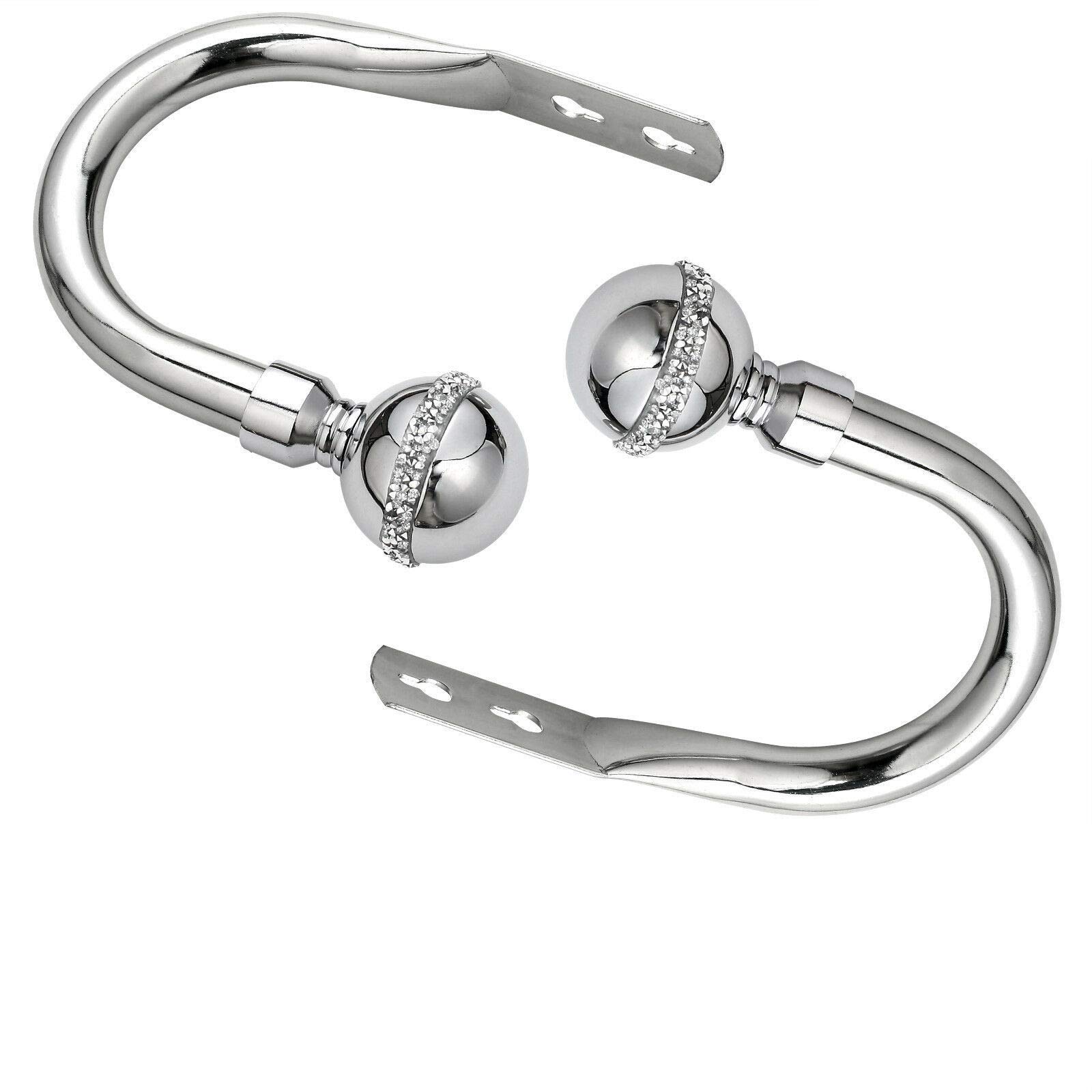 Viceroy Bedding Chrome Bling Ball Pair Of Matching Holdback To Stunning Curtain Poles. (, Pair Of Holdback)