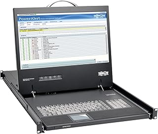 Tripp Lite Rack-Mount Console with 19" LCD and Dvi or VGA Adapter 1URM TAA GSA (B021-000-19-HD), Black