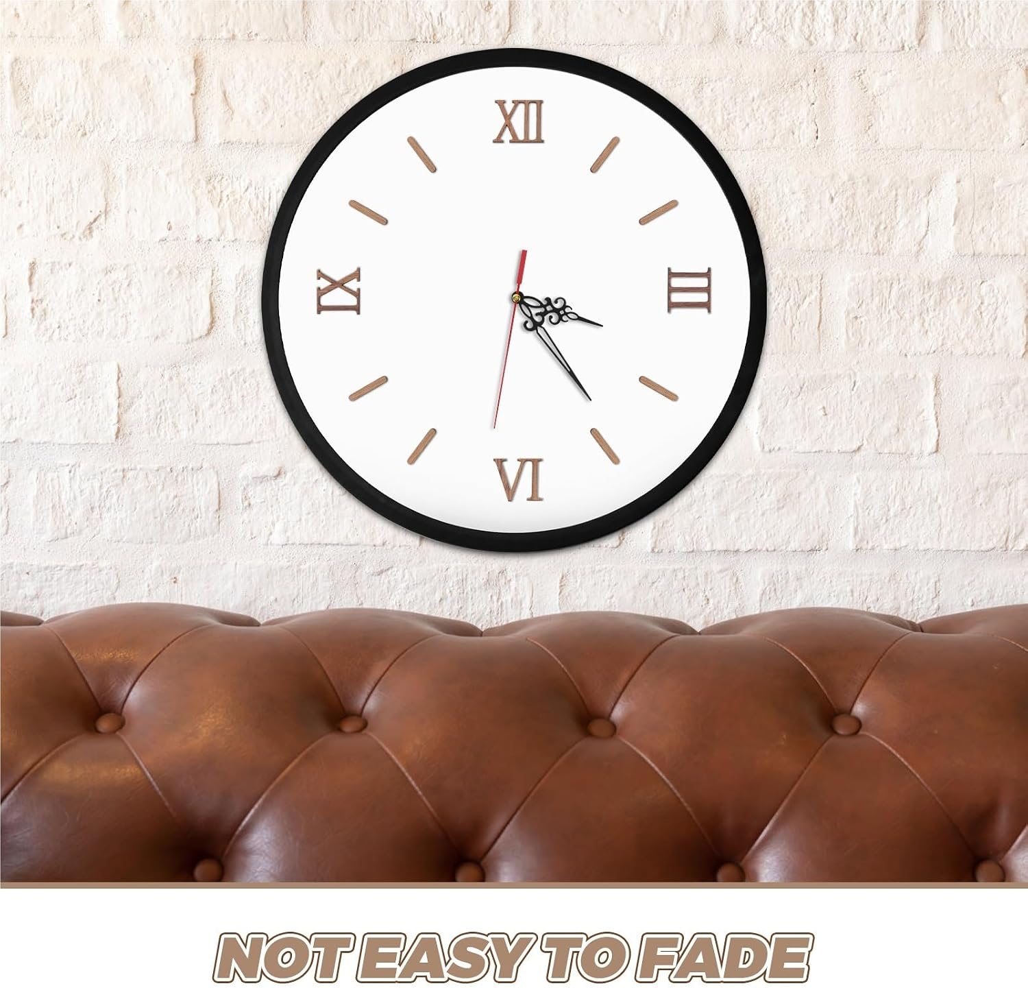 Dnyucen 5 Set Wooden Numeral Wall Clock Kit Self Adhesive Frameless Decorative Numbers
