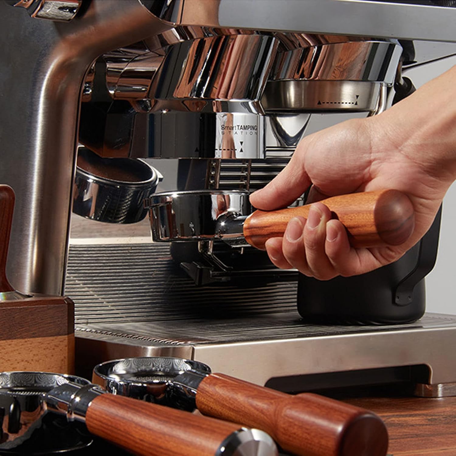 58mm Bottomless Portafilter, Bottomless Naked Portafilter with Filter Basket for Expobar,Faema,Rancilio, EM19M2, Gemilai,Casadio, Asaso,Semremo, La Cimbali,GAECM (E Redwood)