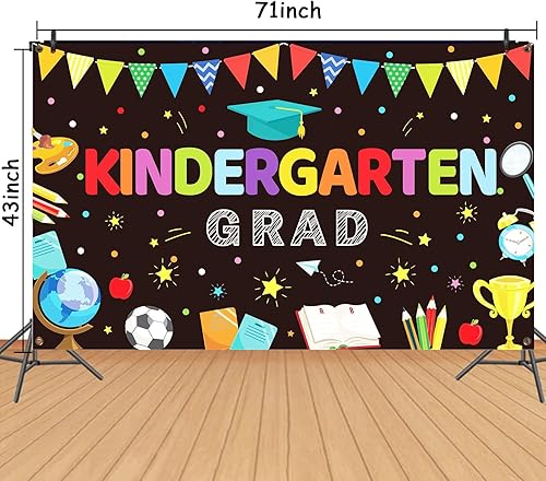 Miniatura 2 de Decoraciones de fiesta de graduación de jardín de infantes, telón de fondo de preescolar para niños de preescolar de felicitaciones de graduación