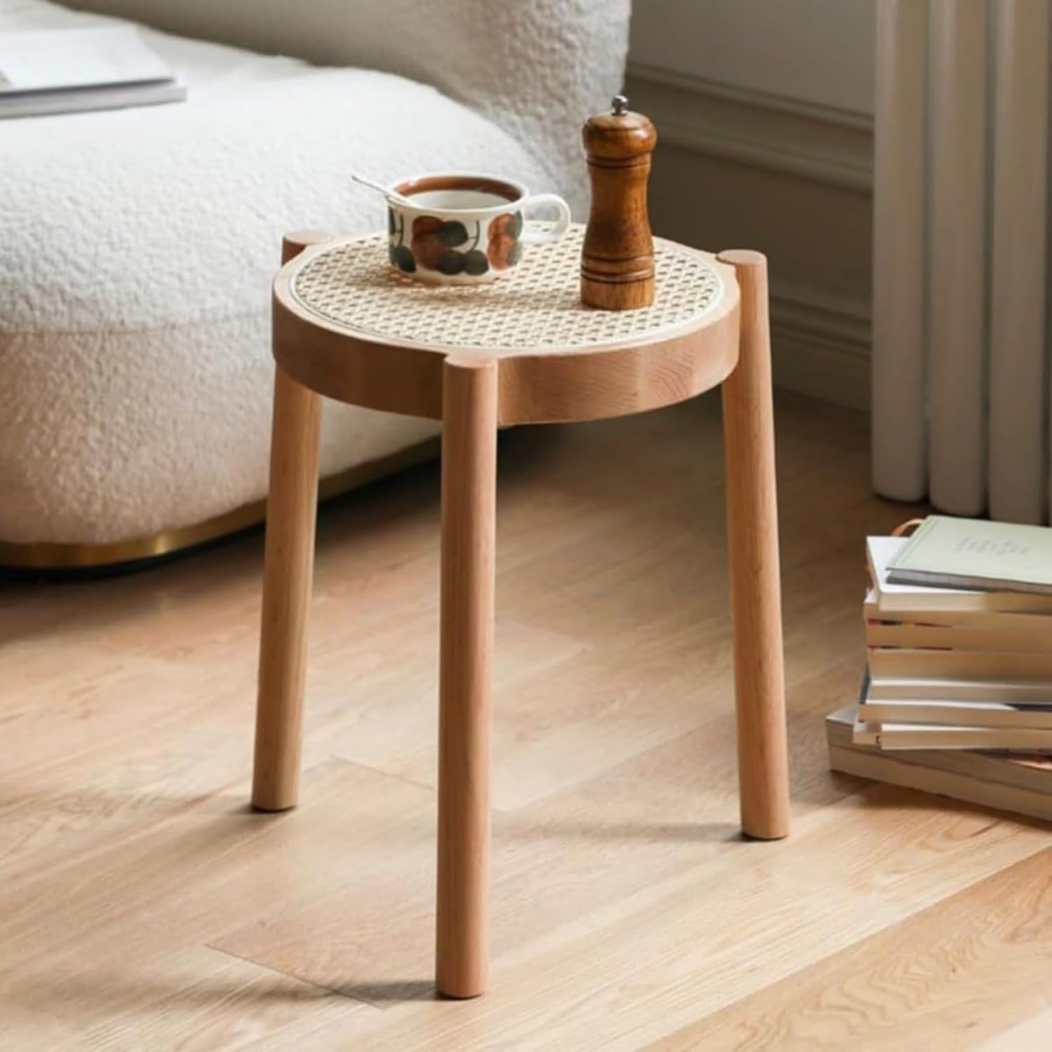 【バンブー　ラタン】 円形スツール　 編み込みデザイン　椅子　バンブースツール バンブー ラタン】 円形スツール 編み込みデザイン 椅子 バンブー