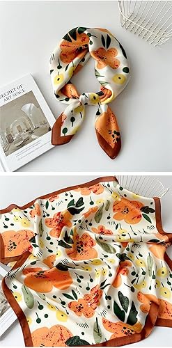 Miniatura 182 de FONYVE - Pañuelo de satén sedoso de tamaño mediano para mujer, cuadrado, 27.5 x 27.5 pulgadas