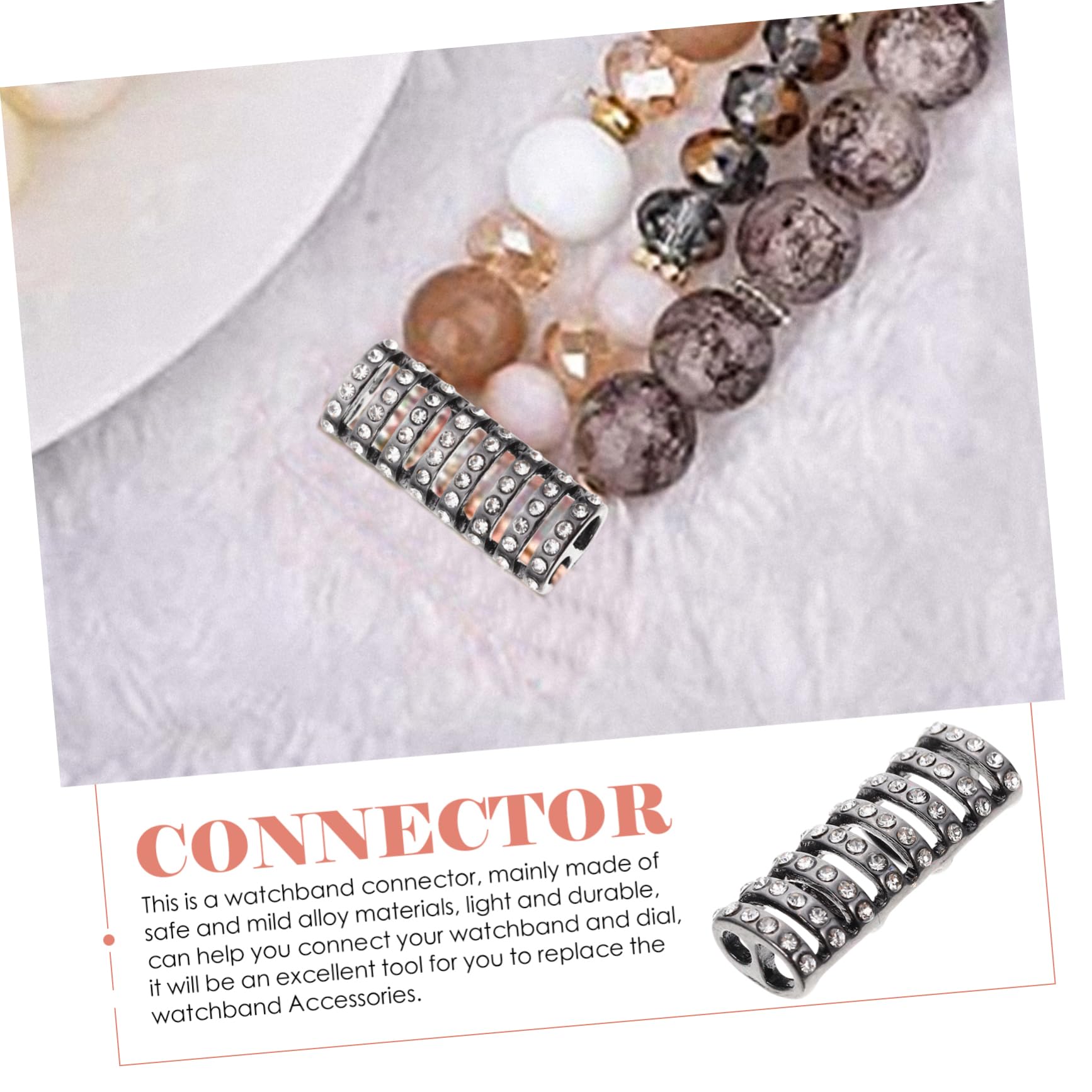 jojofuny 50 Pcs Bracelet Connecteur Alliage Montre Connecteur Strass Accessoires Strass Bracelet Connexion Montre Fournir Remplaçable Adaptateur Décor Fournir Délicat