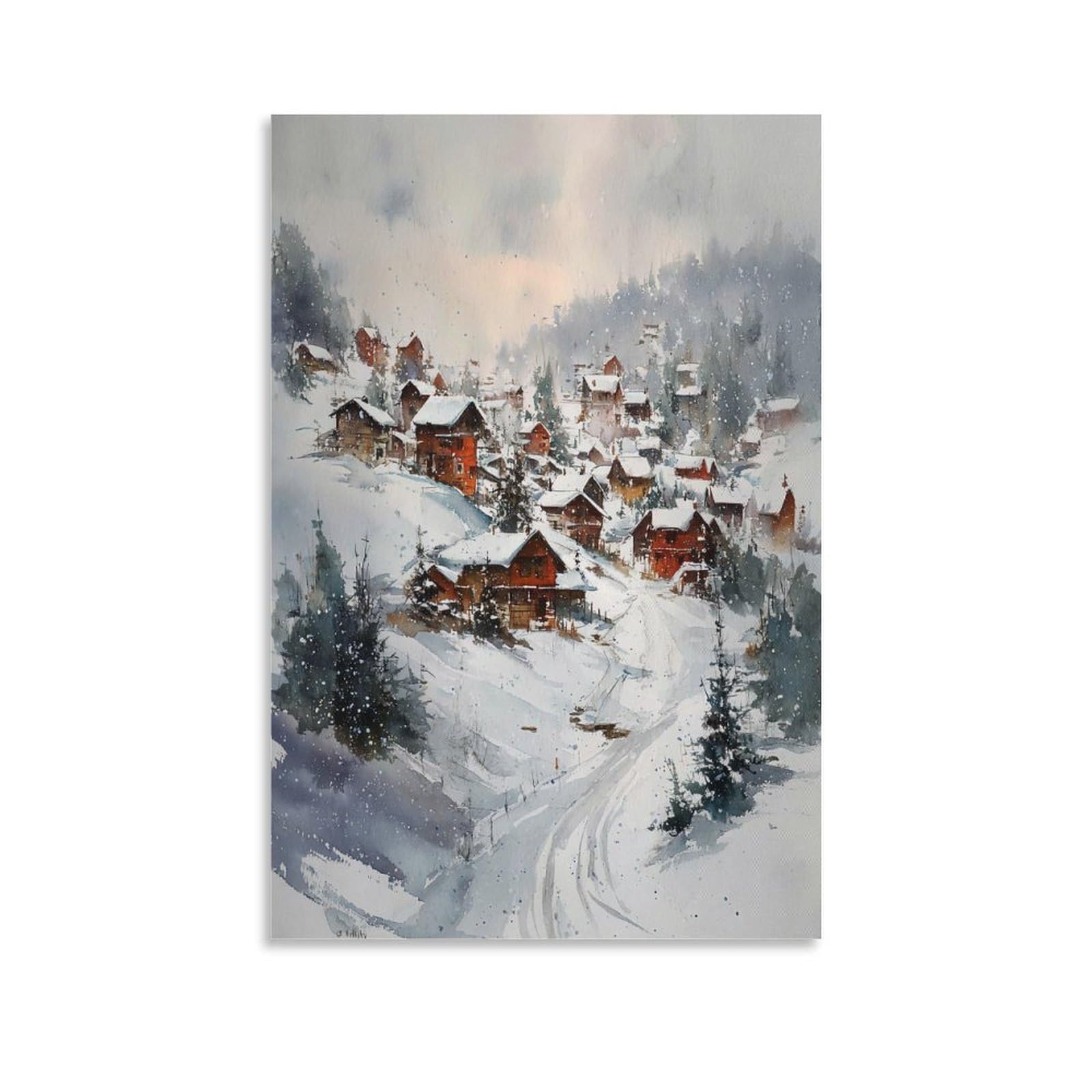 Xwymxz Unframe-Style Steamboat 20X30inch(50X75cm) Vintage Travel Poster Watercolor Canvas Art