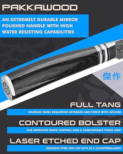 Miniatura 4 de KESSAKU Cuchillo de pelar de 3.5 pulgadas, serie Ronin, acero inoxidable 7Cr17MoV forjado de alto carbono, mango de madera de Pakkawood con