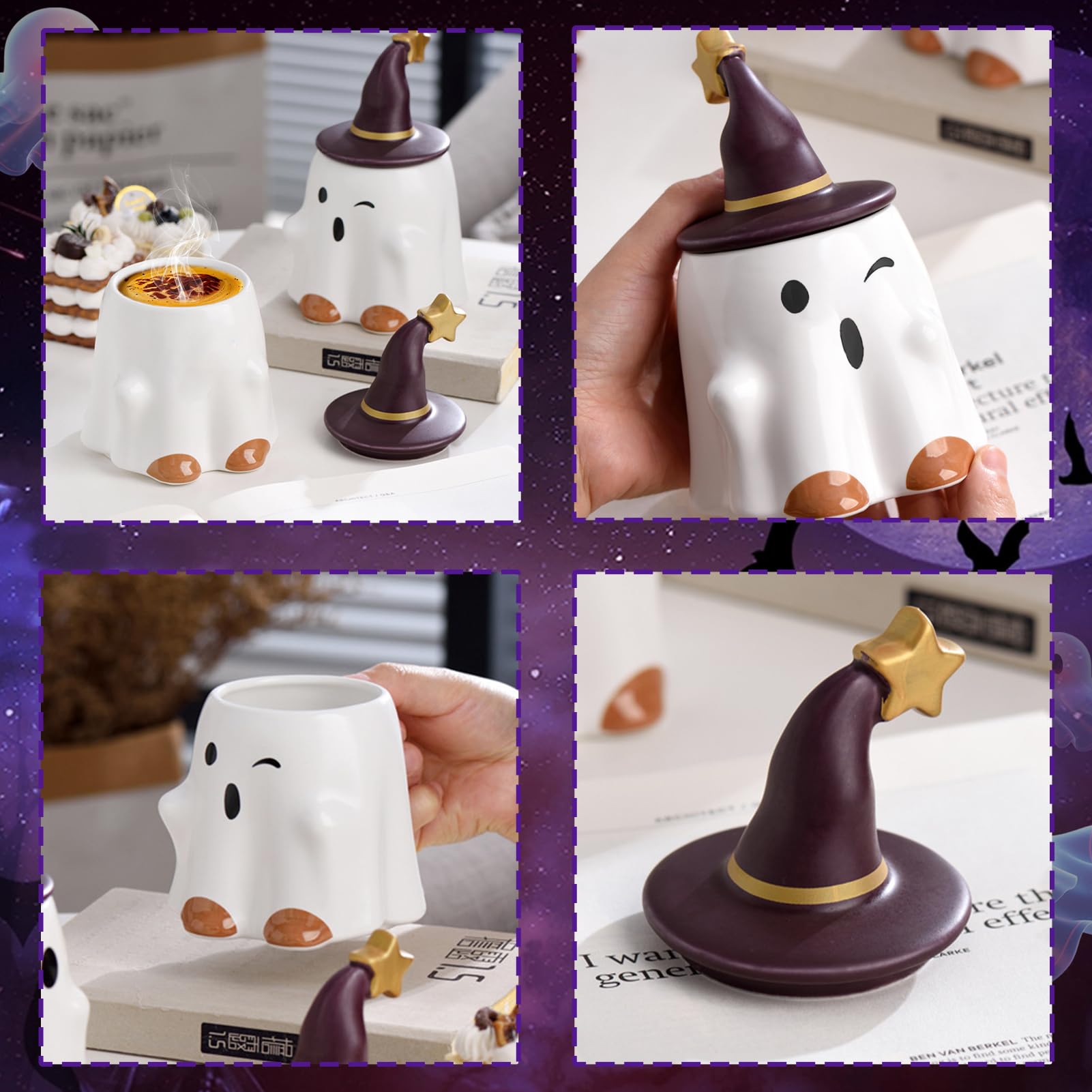 Tazza da caffè in ceramica con motivo ragno di Halloween