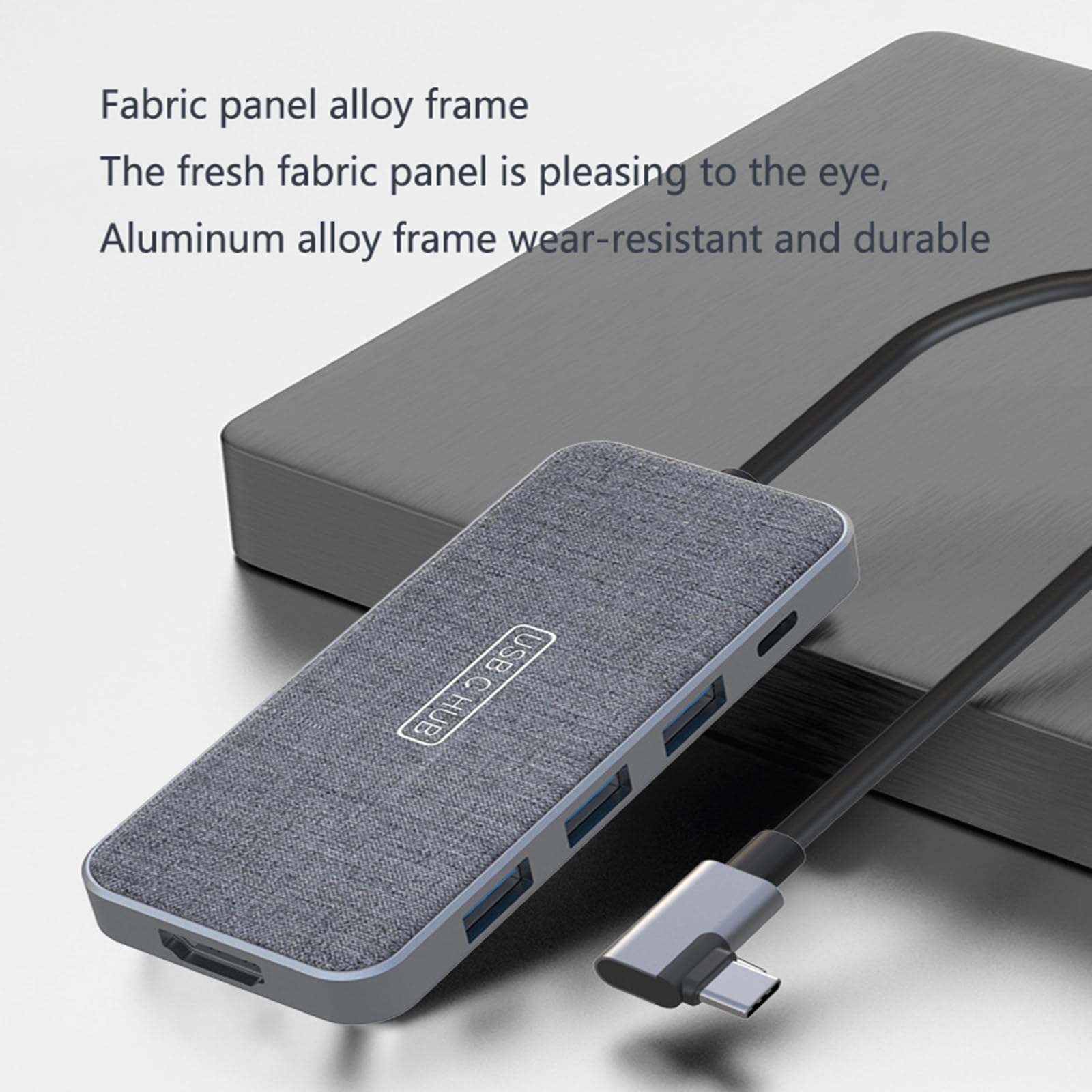 RIDAEX Docking Dock di Tipo C Dock di espansione Adattatore da USB-C a Hdmi Splitter 3.0 Convertitore per Laptop Pannello in Tessuto Telaio in Lega