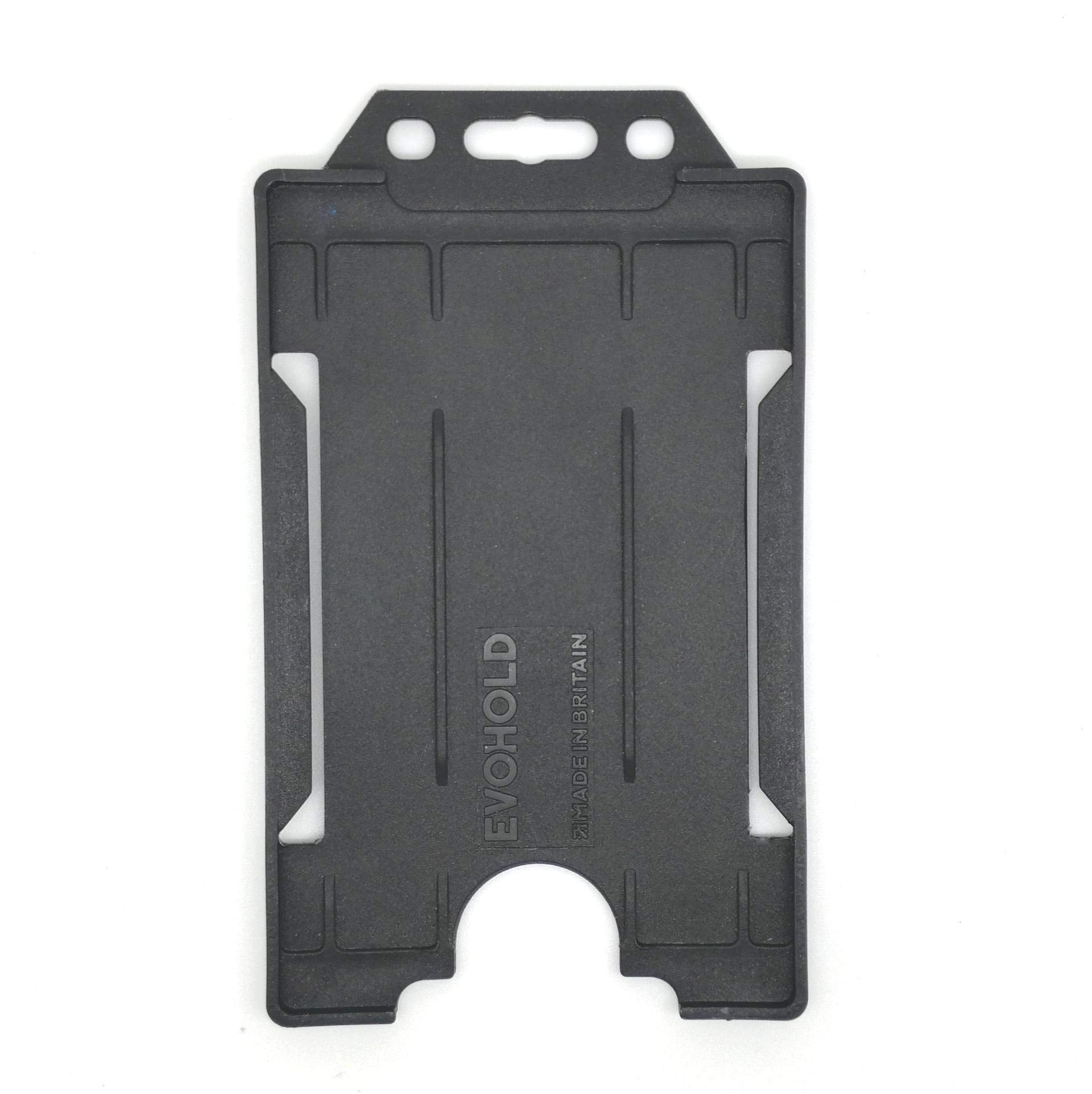 ALG ID CardsSingle Sided Rigid ID Identity Card Pass Badge Holder (Portrait Vertical) (54mm x 86mm CR80) (Black)