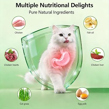 120g/4.23oz Cat Grass Stick Snacks, Freeze Dried Kitty Grass Sticks Snacks, Hairball Remove and Teeth Cleaning for Cat,Edible Cats Catnip Toys for Indoor Cats,Cat Training Treats(Leaf Shape)
