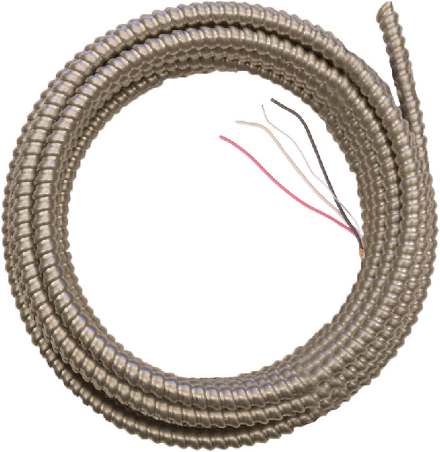 Woods 68582621 25 ft. 14-3 Solid CU Armorlite Metal-Clad Cable; Aluminum