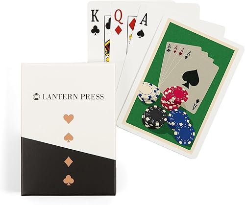 Poker Cards and Chips, Letterpress (52 Playing Cards, Poker Size Card Deck with Jokers)