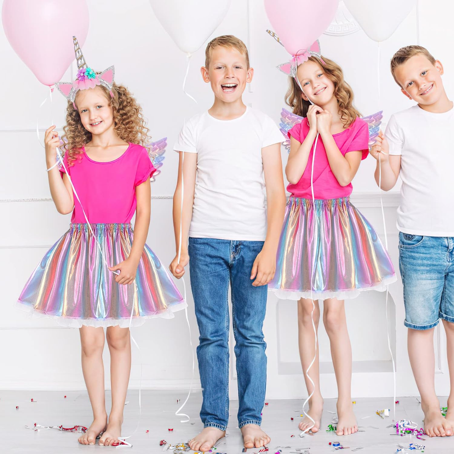 Hifot Unicorn Costumes for Girl, Unicorn Birthday Tutu Dress with Unicorn Wings Headband for Christmas Gifts Party Outfit - Image 7