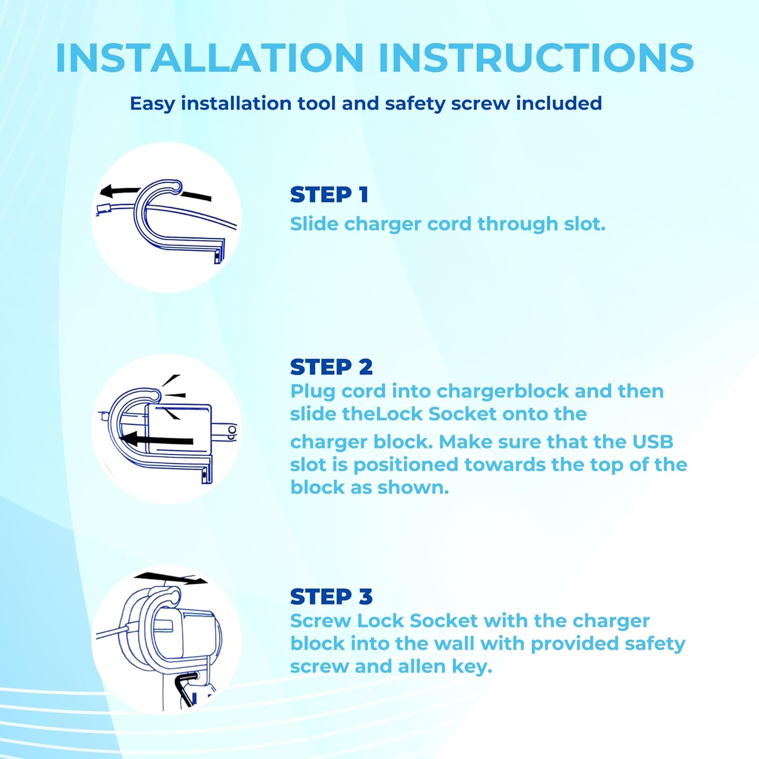 LOCK SOCKET USB Charger Lock 4/PK: Anti-Theft Child-Safe Lock System Compatible with Original iPhone Cube Chargers. Safety Device to Prevent Unplugging - Made in USA