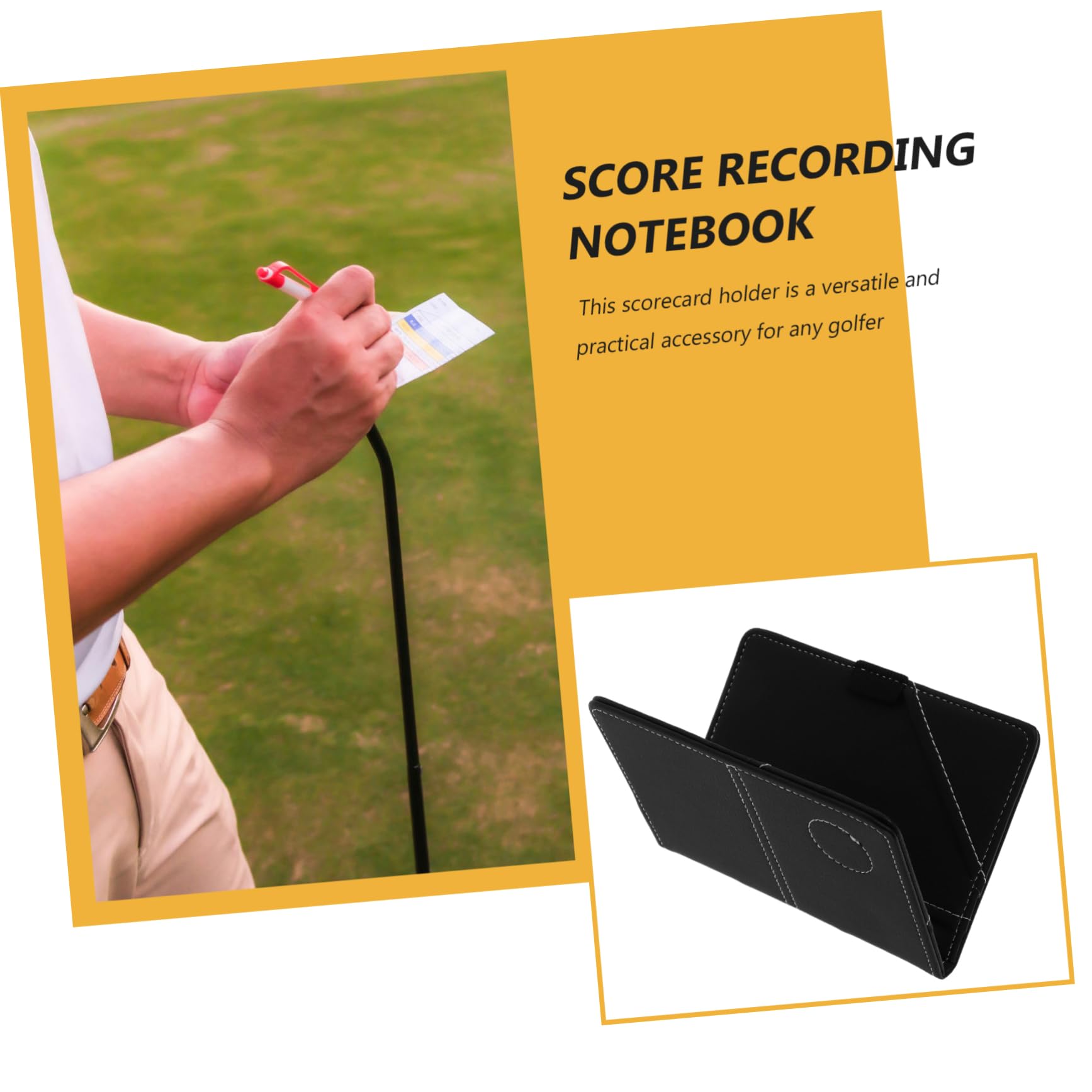 KICHOUSE Golf Scorecards Holder Pu Leather Case Protects Scorecards for Golf Matches