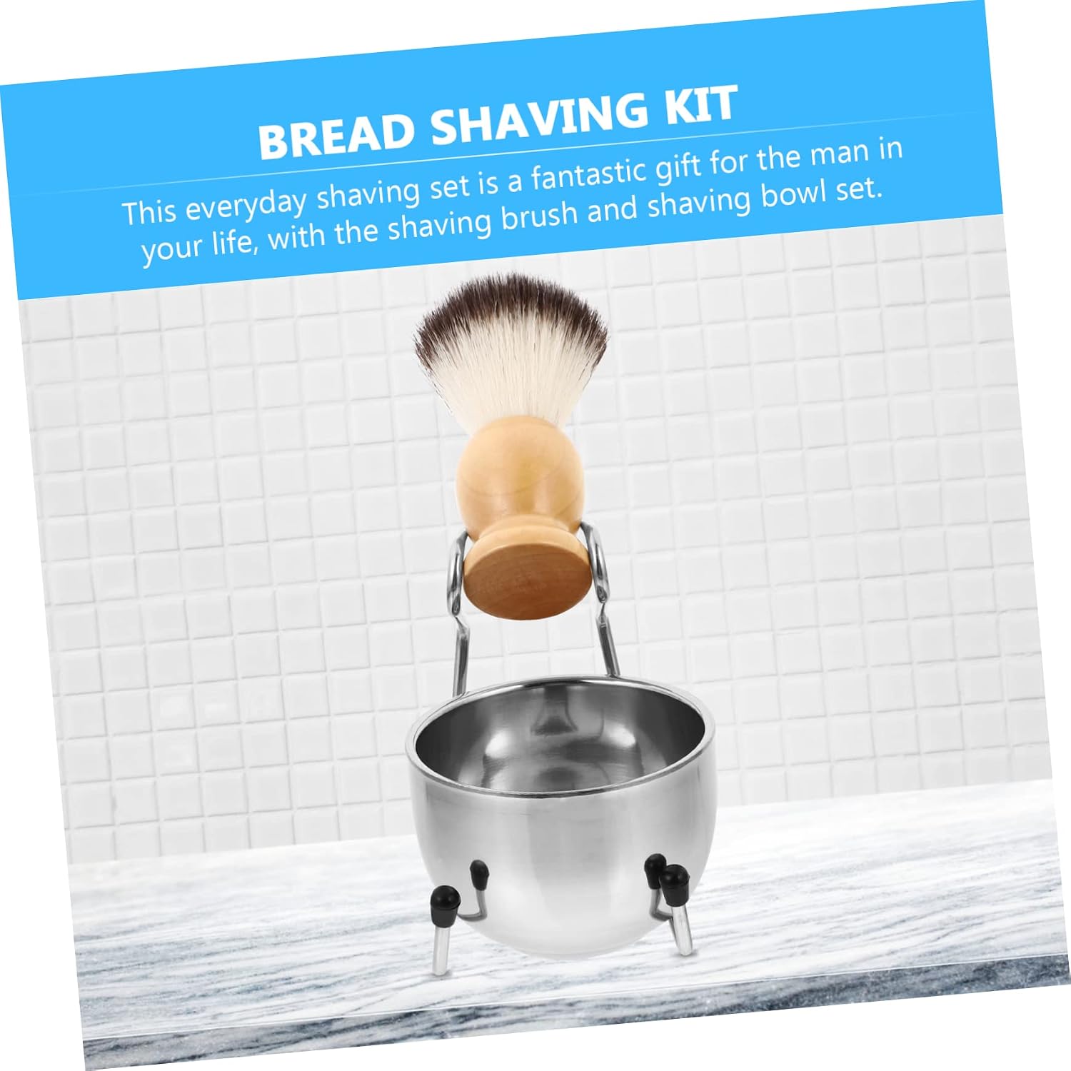 Didiseaon Men Shaving Kit Set with Shaving Brush Stand and Soap Bowl for Comfortable Grooming Experience Retro Design for Easy Beard Care