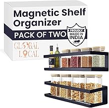 ZUKU Magnetic Shelf/Organiser for Fridge Decoration Items Fridge Side Storage Rack Washing Machine Organizer Rack Storage Shelf Accessories Items (Pack of 2)