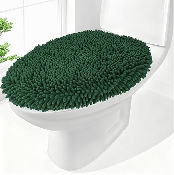 Chenille Elongated Toilet Seat Cover 19.5"x 15" Machine Washable
