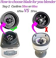 Vista 3 de Piezas de repuesto para Nutri Ninja, batidora de 6 aletas macho y tazas para licuadora BL660 BL770 BL780 BL740, etc. (paquete de 5)