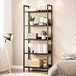 APPOLYN Bookshelf, 6 Tiers Bookcase with Open Shelves, Shelving Unit with Metal Frame for Living Room, Bedroom, Home Office and Kitchen, Black