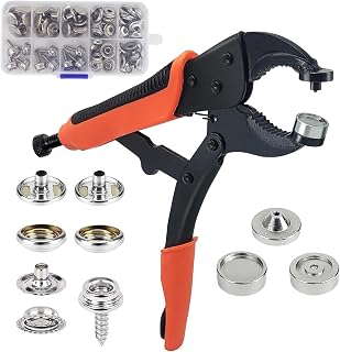 Push Button Set with Pliers: Heavy Duty Profi Push Button Pliers, Portable Loop Set, Push Button Rod with 20 Sets of Push Buttons, Adjustable Push Button Pliers for Boat Protection, Tarp,