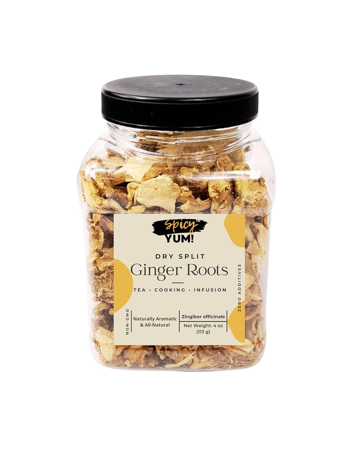 Amazon.com : Spicy Yum! Dry Split Ginger Root Slices – 4 oz Jar | Sun ...