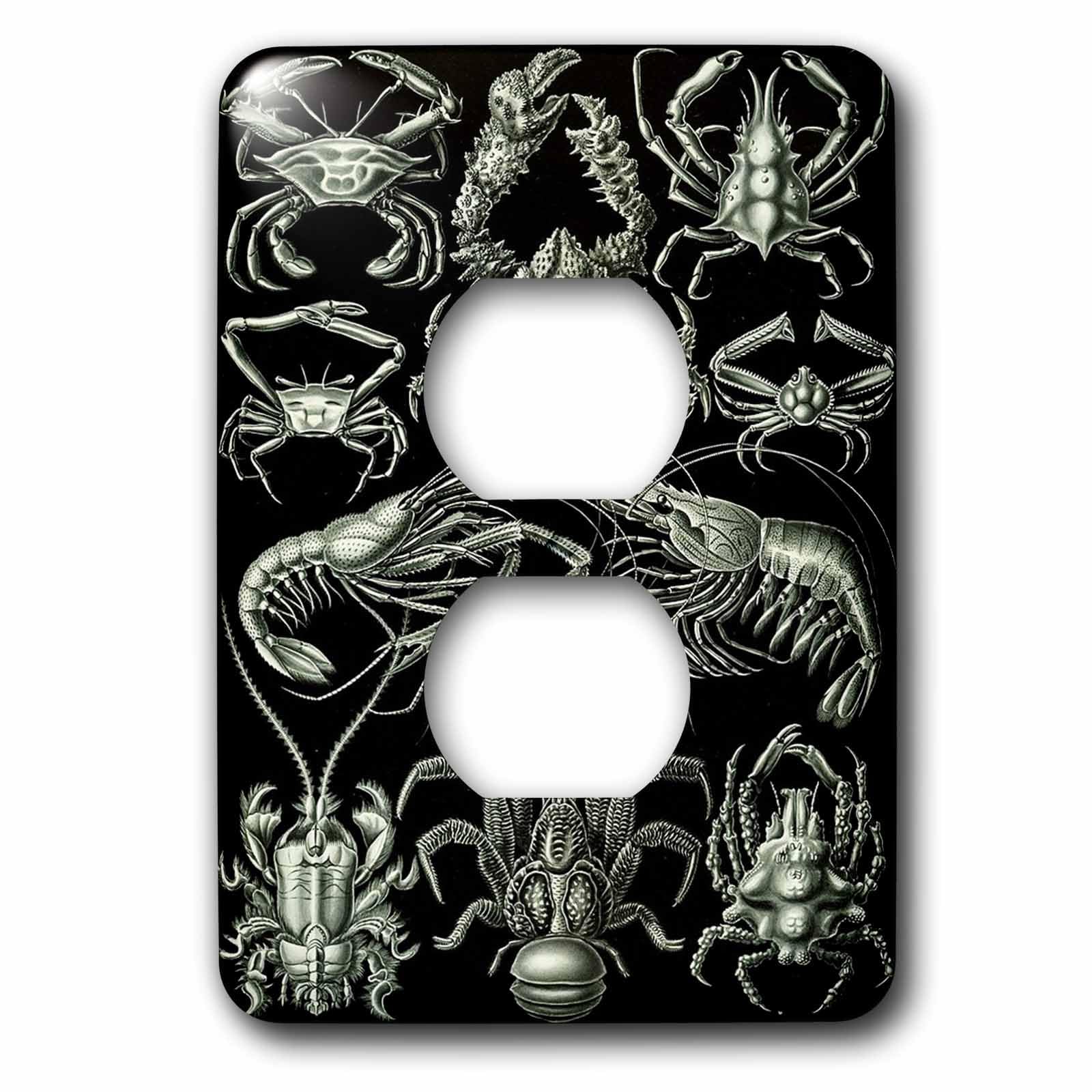 Plaque double prise crabe et homard vintage 3dRose lsp_62131_6