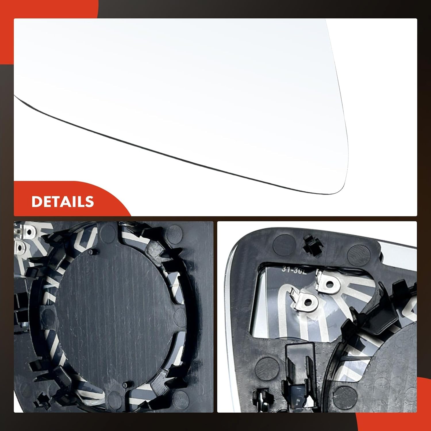 A-Premium Right Passenger Side Heated Mirror Glass with Backing Plate - Compatible with BMW 320i, 328d, 328d xDrive, 328i, 328i GT xDrive, 328i xDrive, 330e, 330i, 330i GT xDrive, 428i Gran Coupe