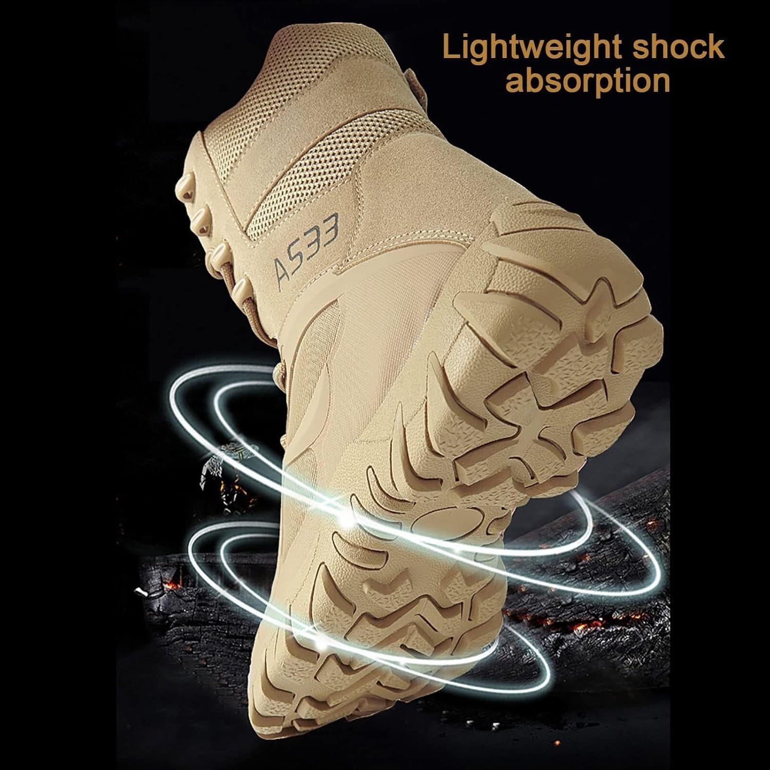 Wcxixo Waterproof Military Tactical Boots for Men, Outdoor Lace-up Sports Non-Slip Hiking Work Boots, Durable Lightweight Cushioning Breathable Hiking Shoes