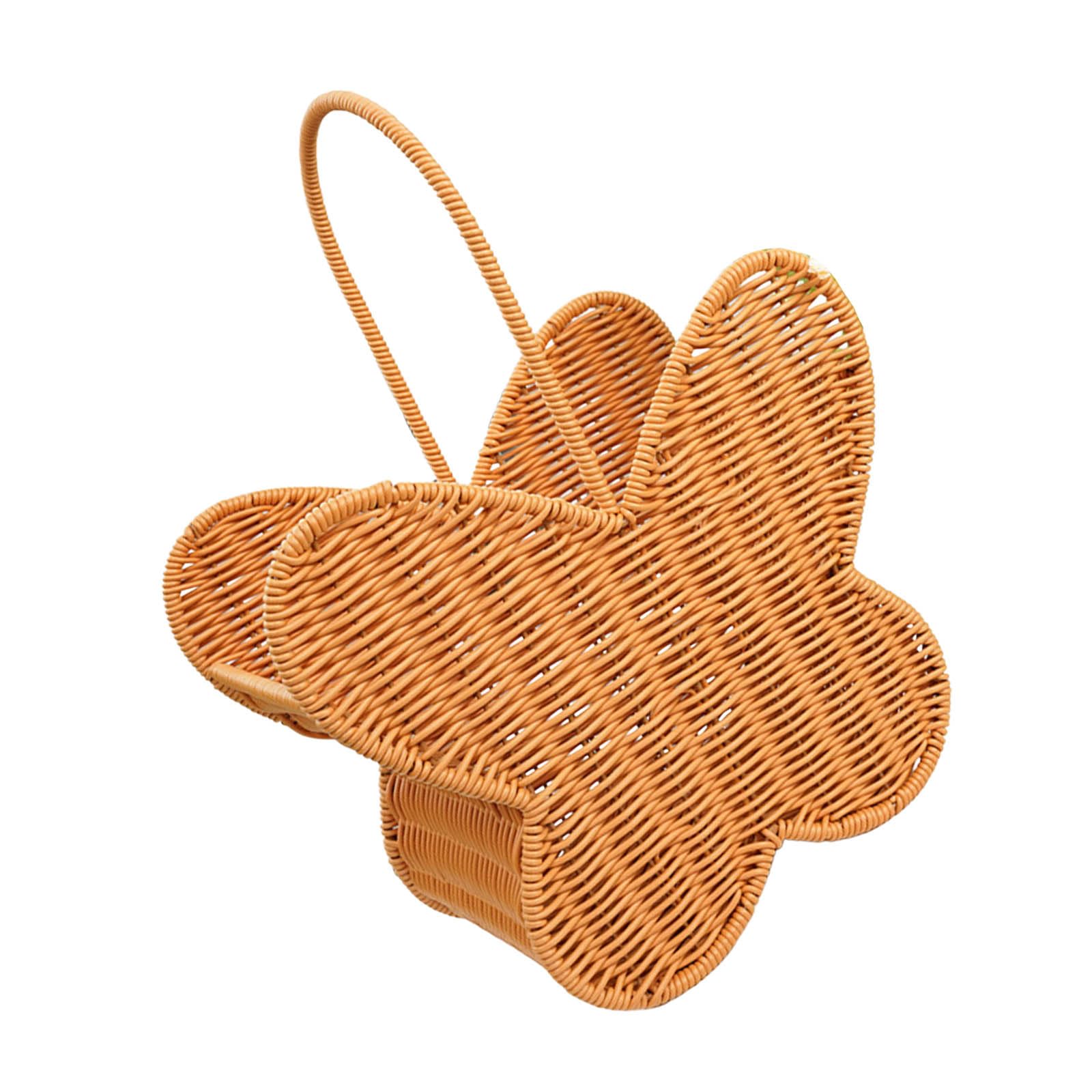 Lerpwige Butterfly Patterned Storage Basket for Organizing Household Items Faux Rattan Bin Home Organization Tool Butterfly Storage