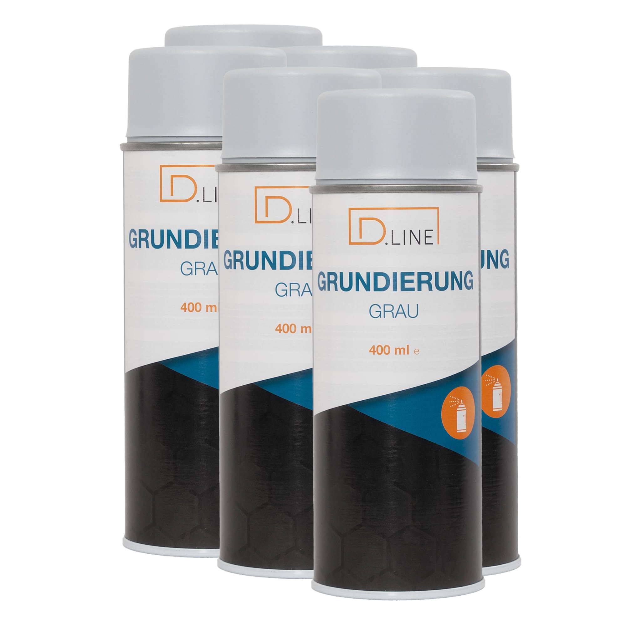 D.LINE Grundierung grau 400 ml - Füller, Haftvermittler, Überlackierbar (6x 400 ml)