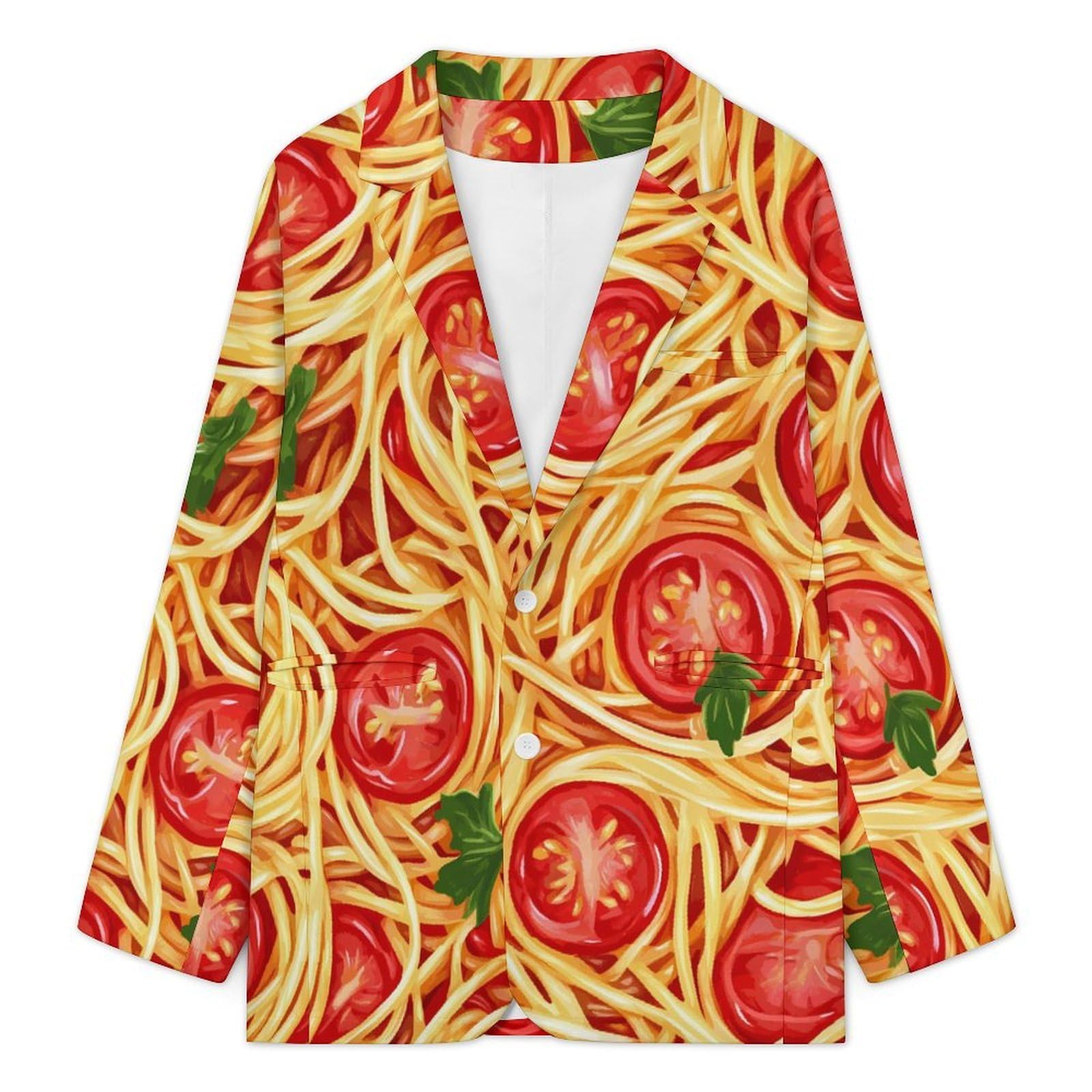 Spaghetti Pasta Noodles Salsa T-omato Giacche Uomo Casual Sport Cappotto Blazer Due Bottoni Giacca