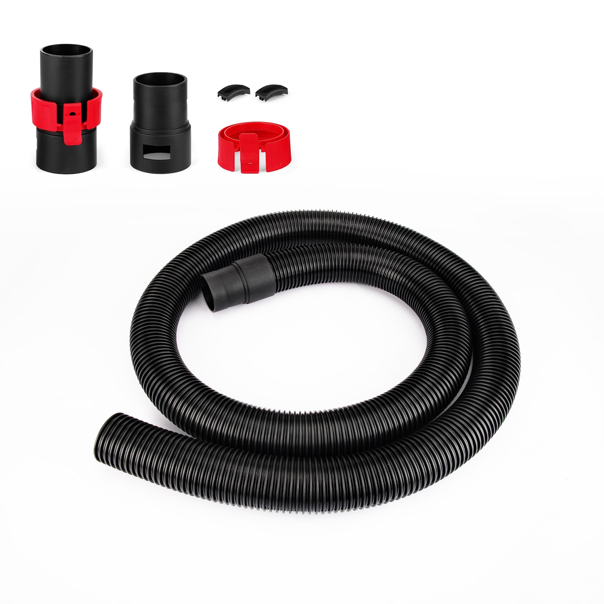 Shop-Vac 8' X 2-1/2" Universal Hose Black, Replacement Hose Compatible with Rigid, Dewalt, Husky, Craftsman, Bauer, Masterforce Vacuum Cleaners