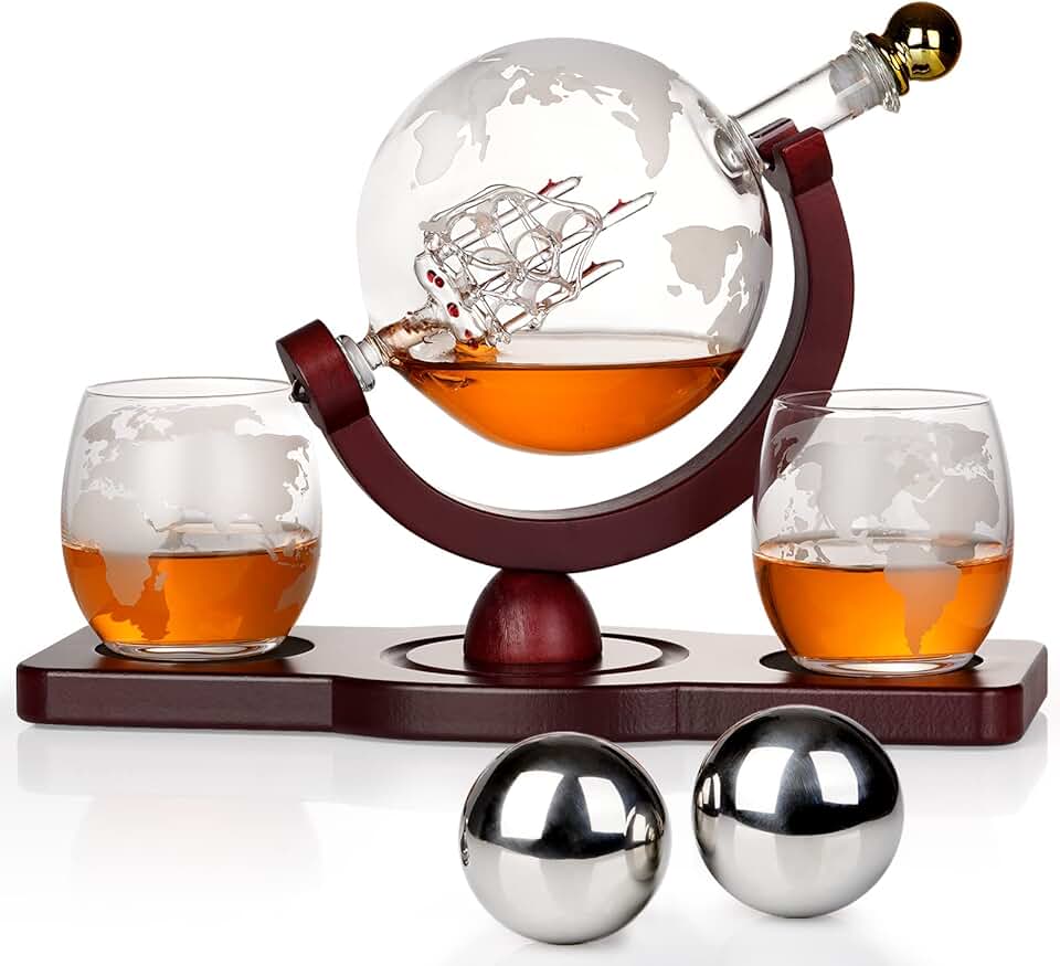 Whiskey Decanter Globe Set