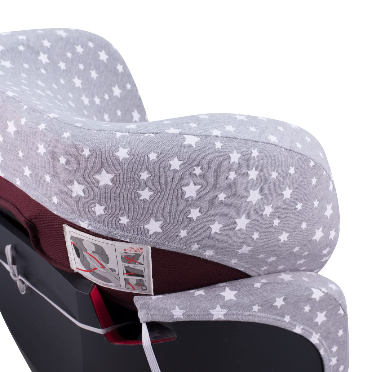 JYOKO Kids Funda de Algodón para Silla de Coche de Niños Compatible con Cybex Solution Fix, 2 Fix (White Star)