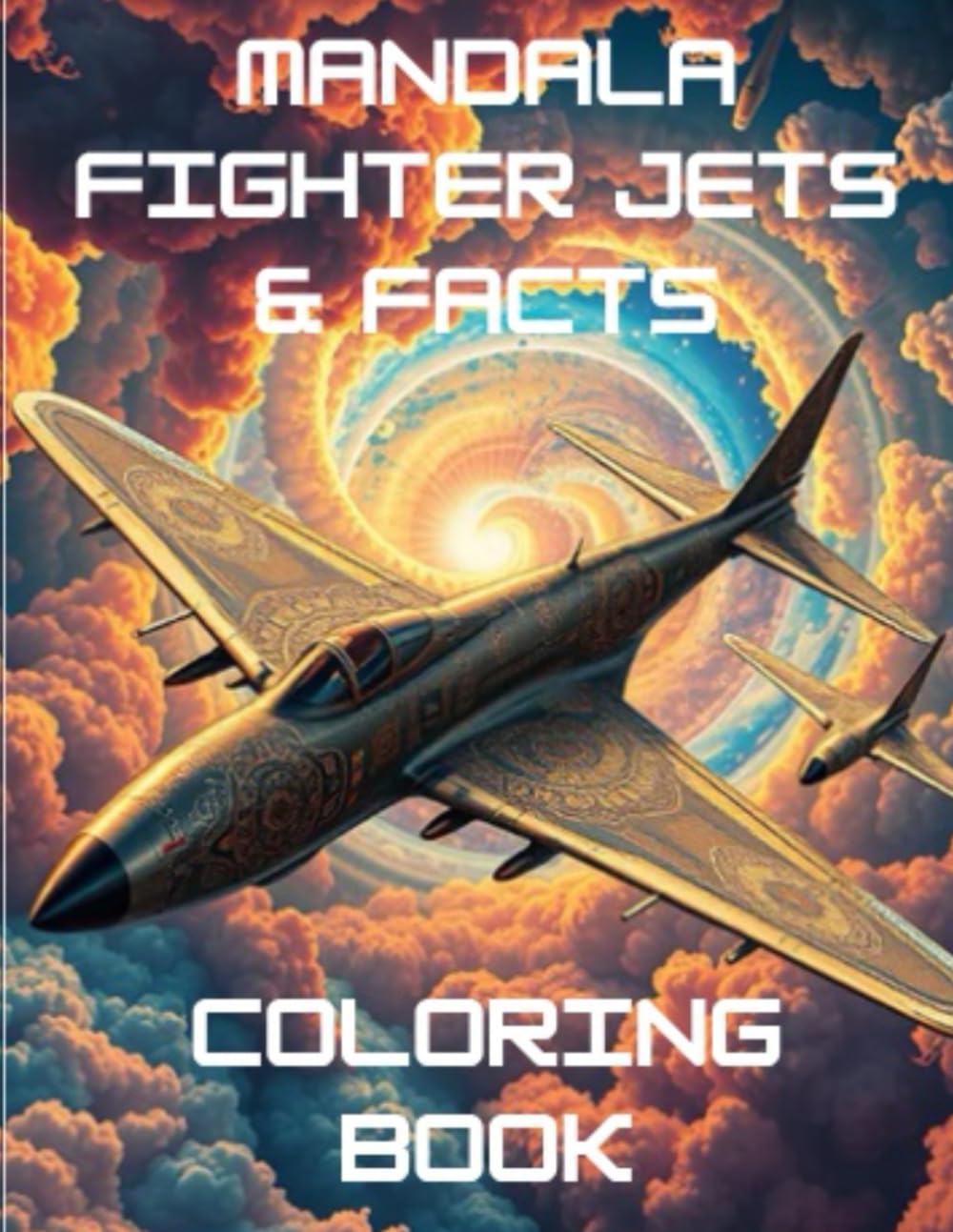 Mandala Fighter Jet & Facts colouring book