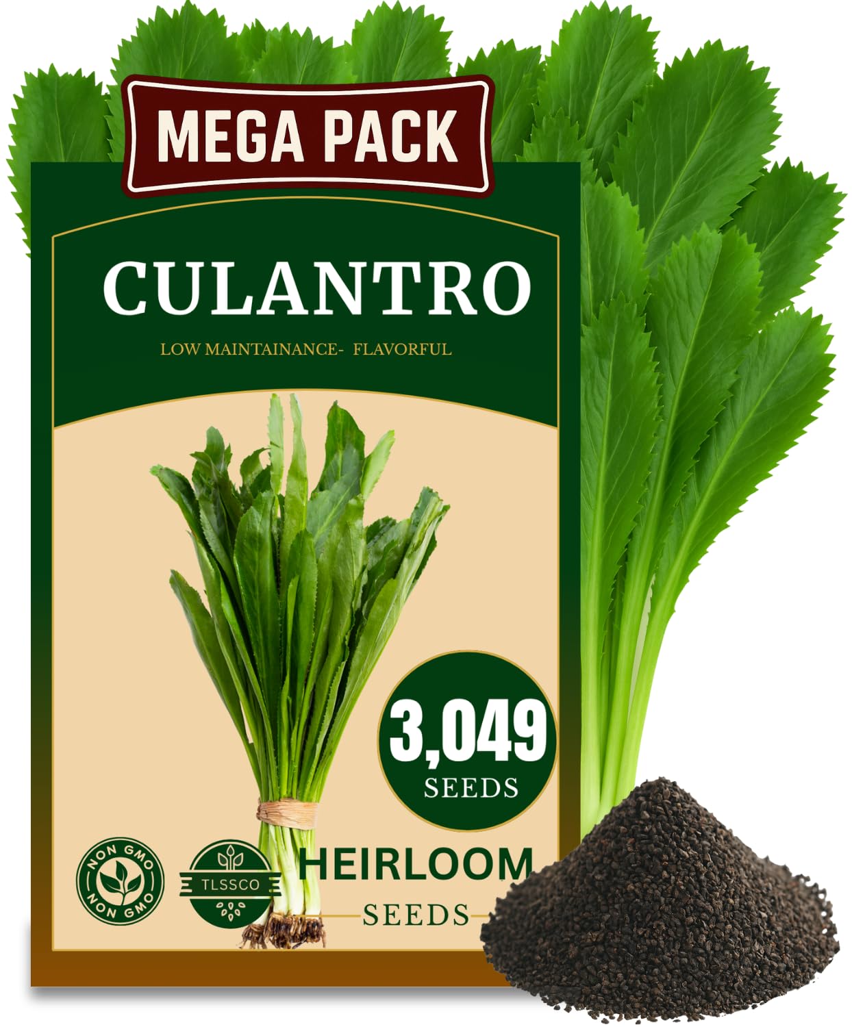 3000+ 𝗨𝗦𝗔 𝗣𝗥𝗘𝗠𝗜𝗨𝗠 Culantro Seeds, 𝗡𝗢𝗡-𝗚𝗠𝗢 Seeds AKA Recao, Mexican Coriander Herb, Sawtooth, or Saw-Leaf herb, NGO GAI, Long Coriander