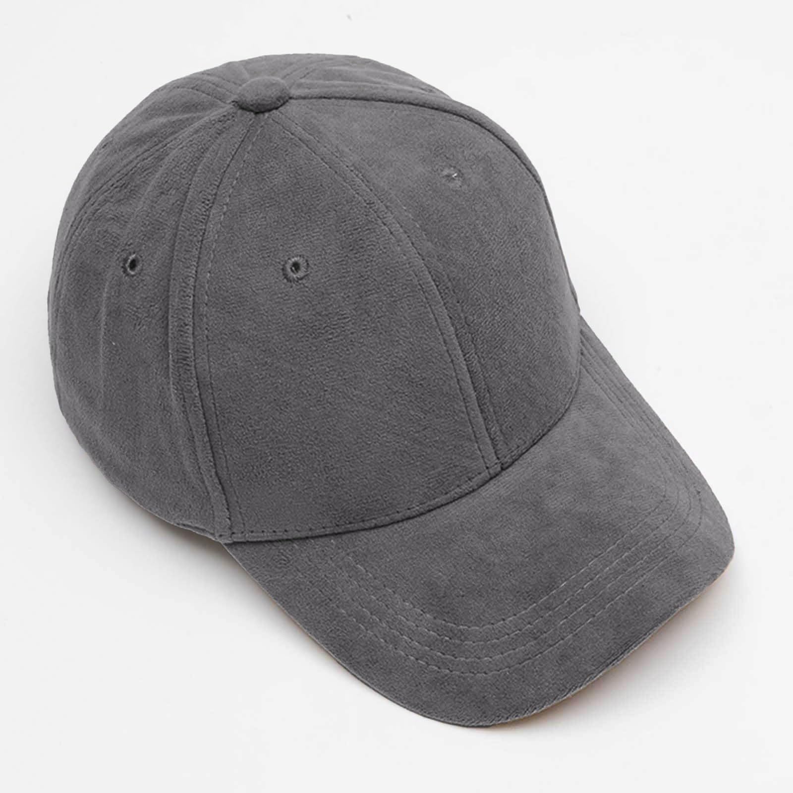 Women's Men's Suede Baseball Cap Faux Suede Leather Classic Hat Adjustable Plain Hats Casual Baseball Comfy Sun Caps — view 2