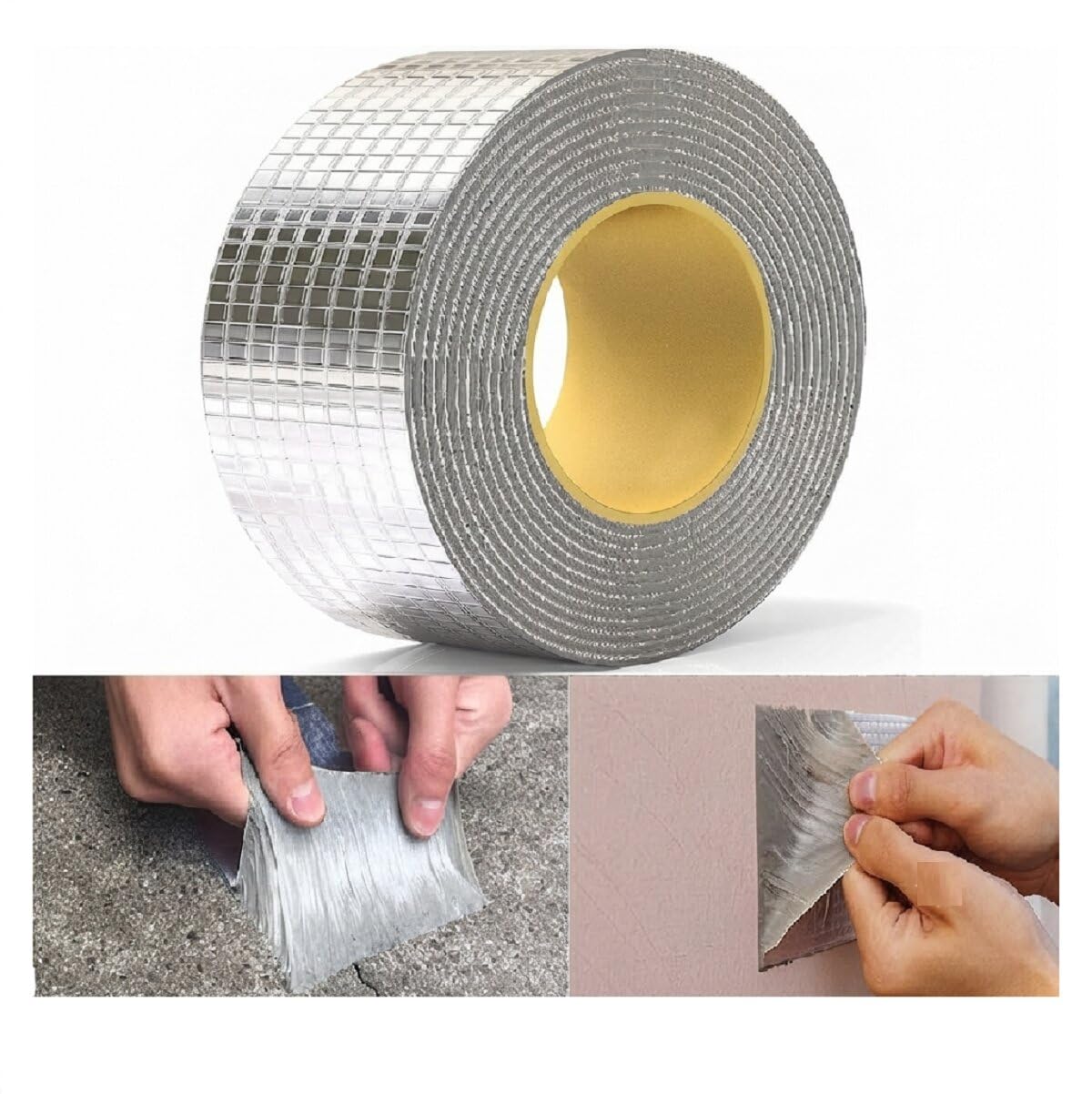 ClearChoice:- Waterproof Aluminium Butyl Tape for Roof Leakage - Heavy Duty Self Adhesive Tape for Water Tank, Pipe & Window Leak Repair - 5CM x 5M Silver 1