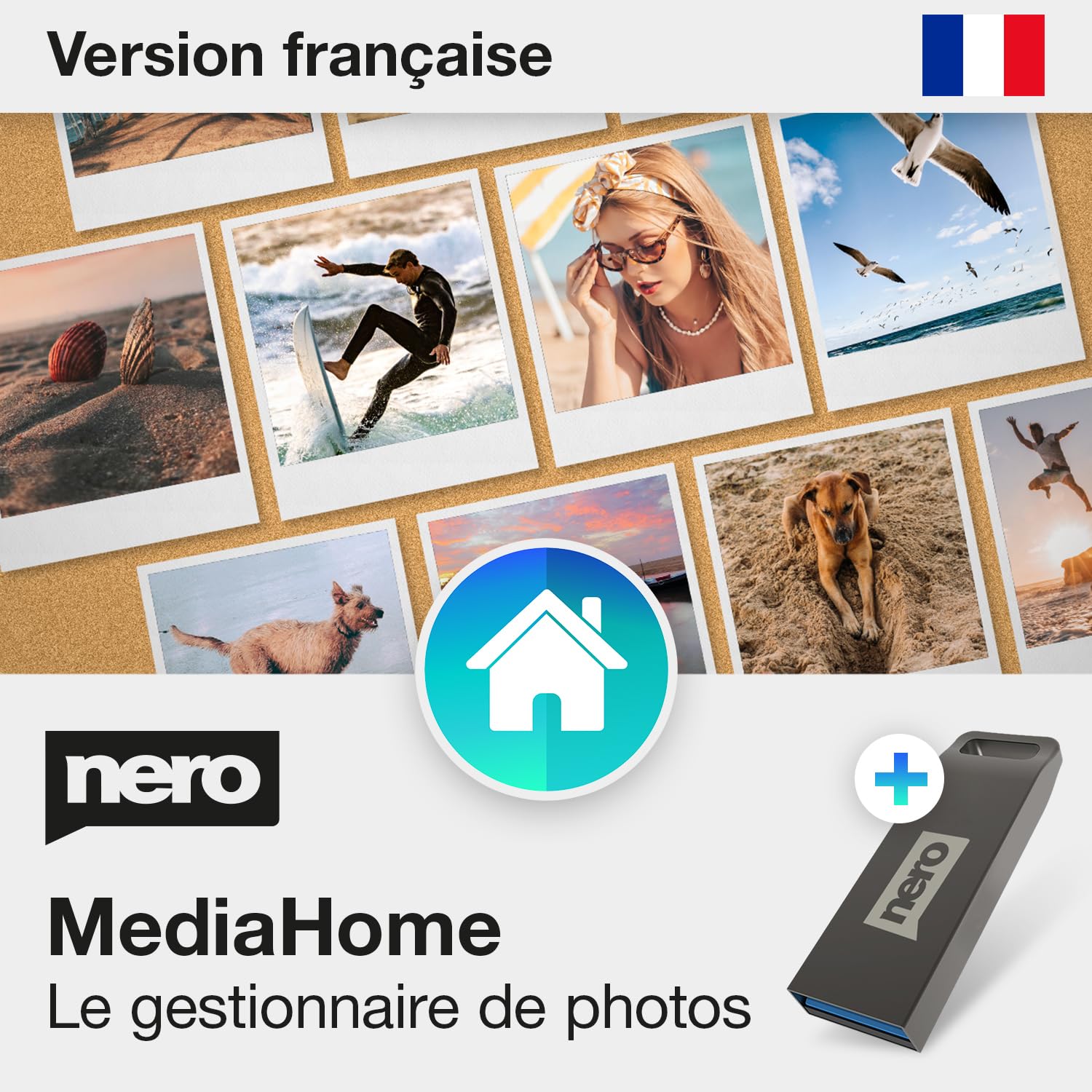 Nero MediaHome Media Manager sur USB | Organiser Photos, Musique et Vidéos avec IA | Créer Diaporamas et Lire Médias | Licence à vie | 1 PC | Windows 11 / 10