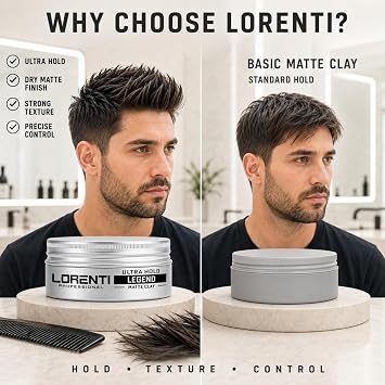Legend Matte Clay 100 ml - Ultra Hold Hair Clay Men Matte Hair Wax for Volume & Texture, Barber Styling Clay